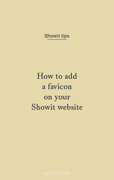 How to add favicon to a showitwebsite