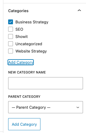 Add category in blog post 