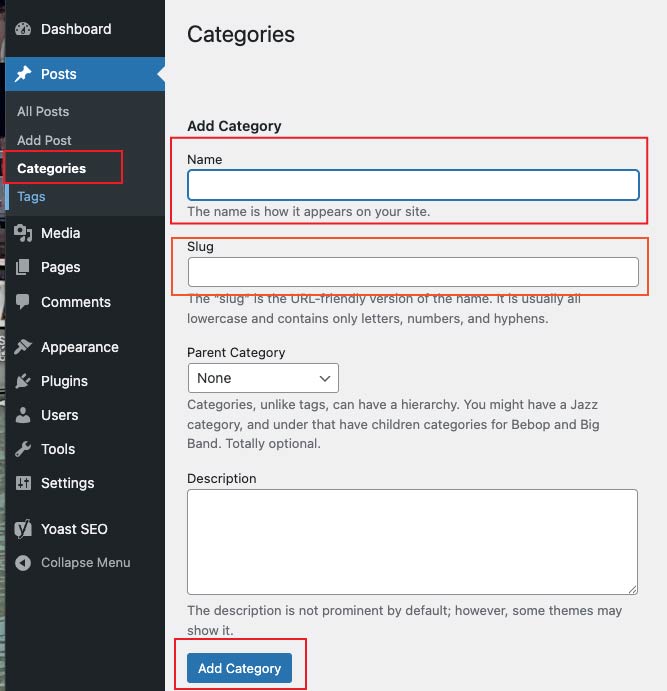 Categories in WordPress