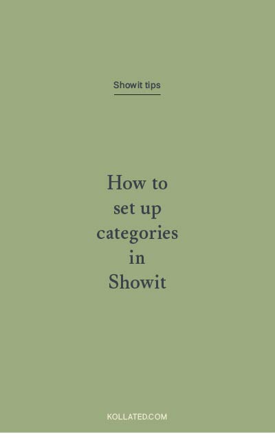How to set up categories